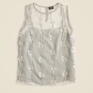 J.Crew Collection Sheer Layered Sequin Top size 14